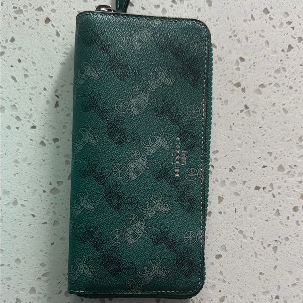 Coach Embossed Green Wallet